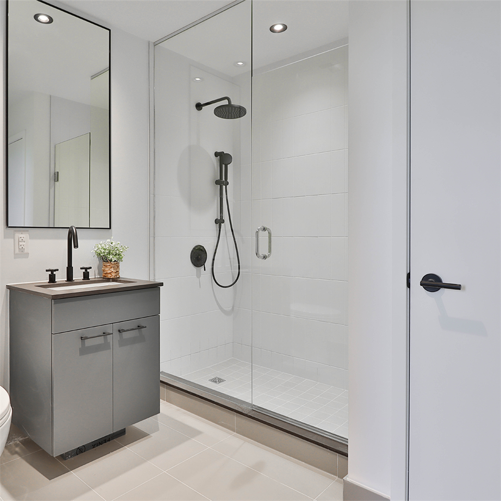Corner showers to optimize space in a small bathroom idea on a budget